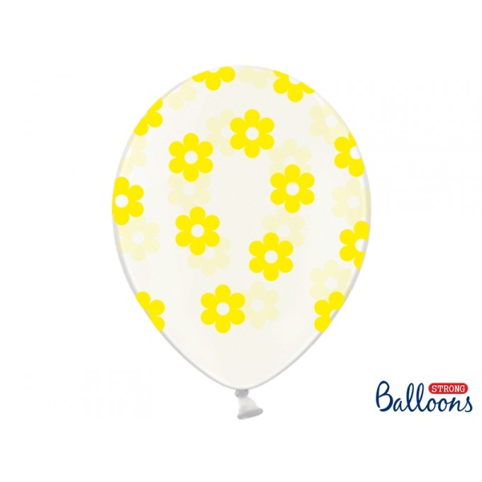 Balões Transparentes Flores Amarela