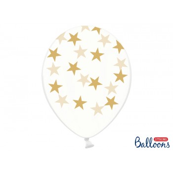Balões Transparentes Estrelas Ouro