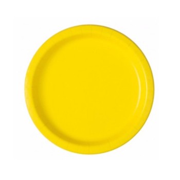 Pratos Liso Amarelo Neon 17cm Pack 16