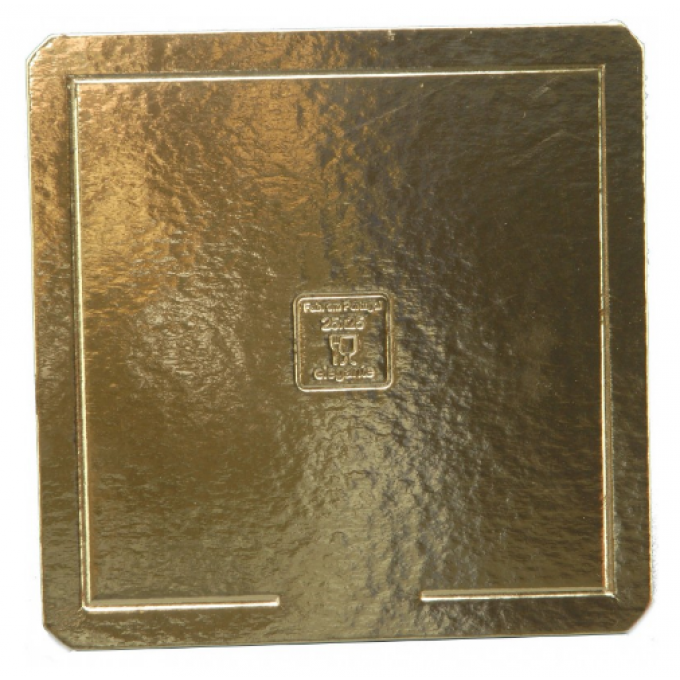 Prato Cartão Ouro 25x25Cm