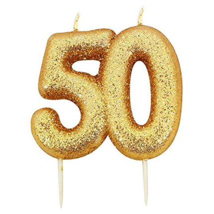 Vela Glitter Dourado Nº50