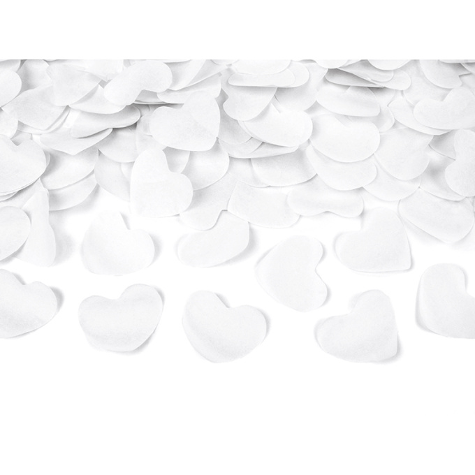 Canhão Confettis Corações Brancos