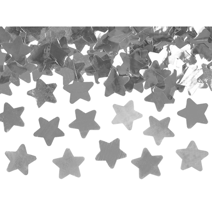 Canhão Confettis Estrelas Prateadas 60cm