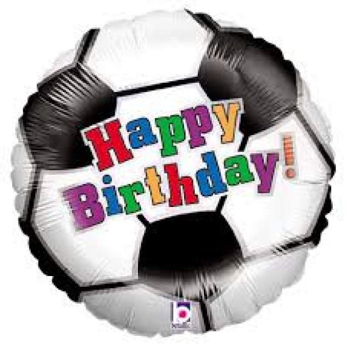 Balão Bola Futebol Happy Birthday - 46cm