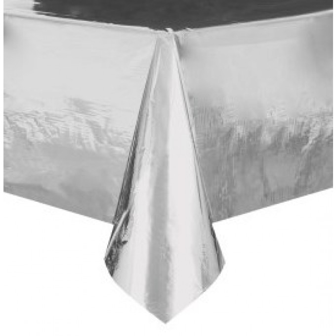 toalha de mesa prata foil
