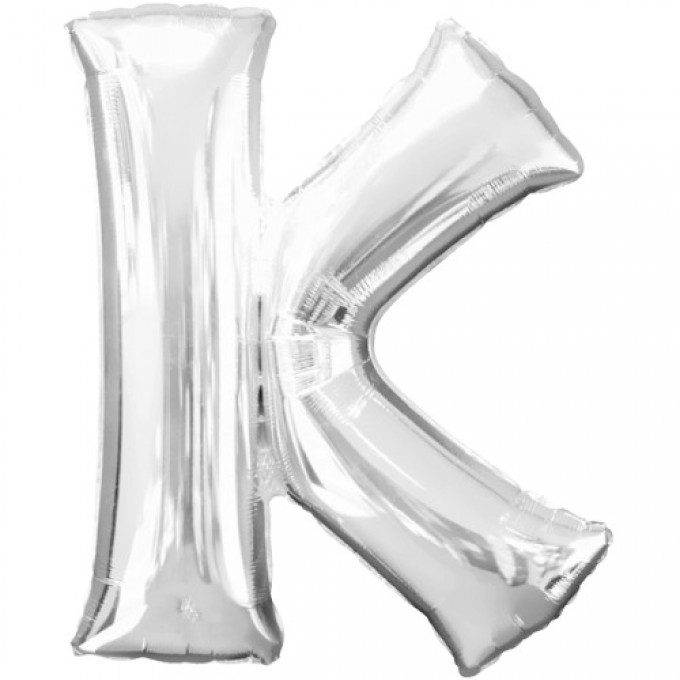 Balão Letra K Prata - 101cm