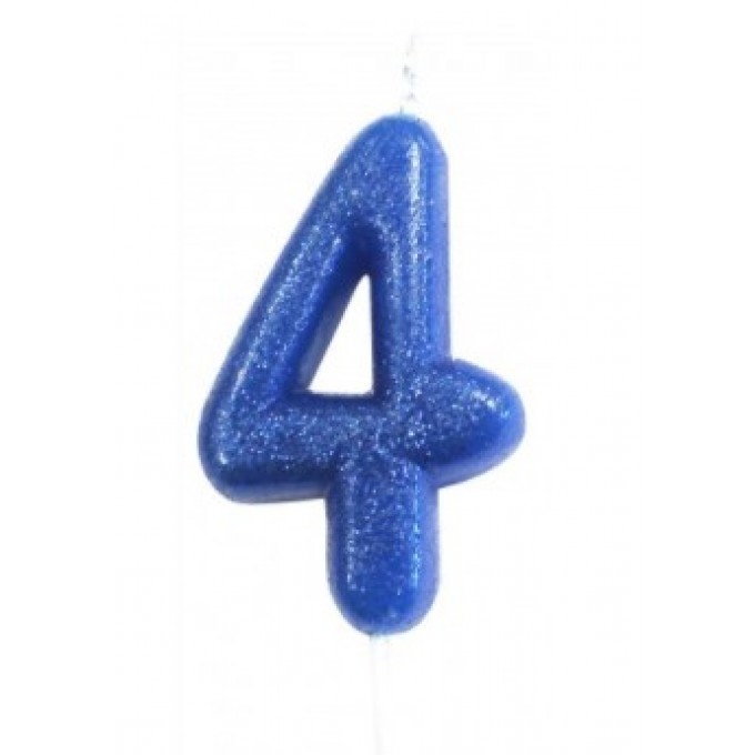 Vela Glitter Azul Nº 4