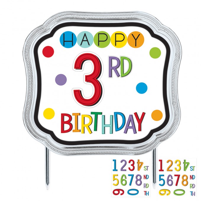 Topo Happy Birthday para Personalizar Colorido
