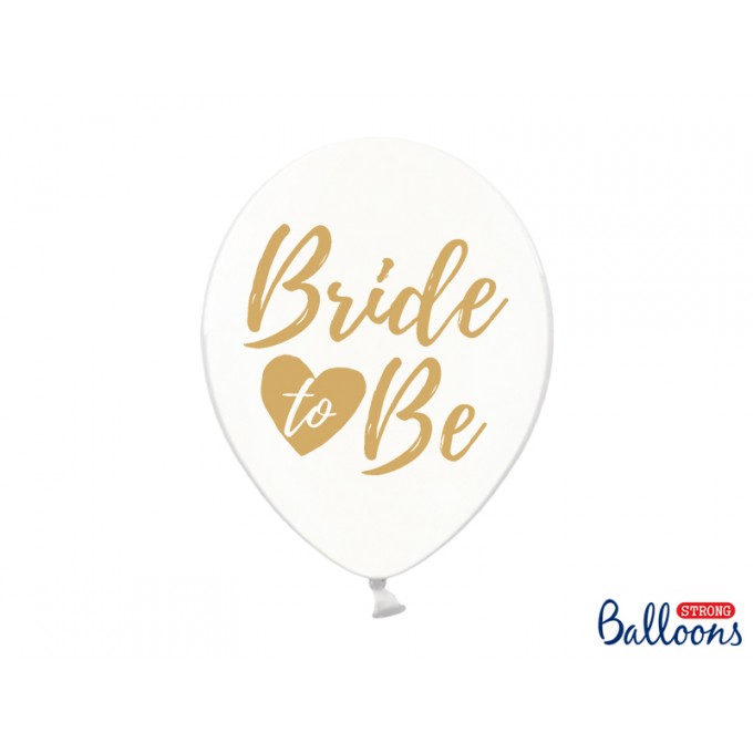 Balão Transparente "BRIDE TO BE" Ouro
