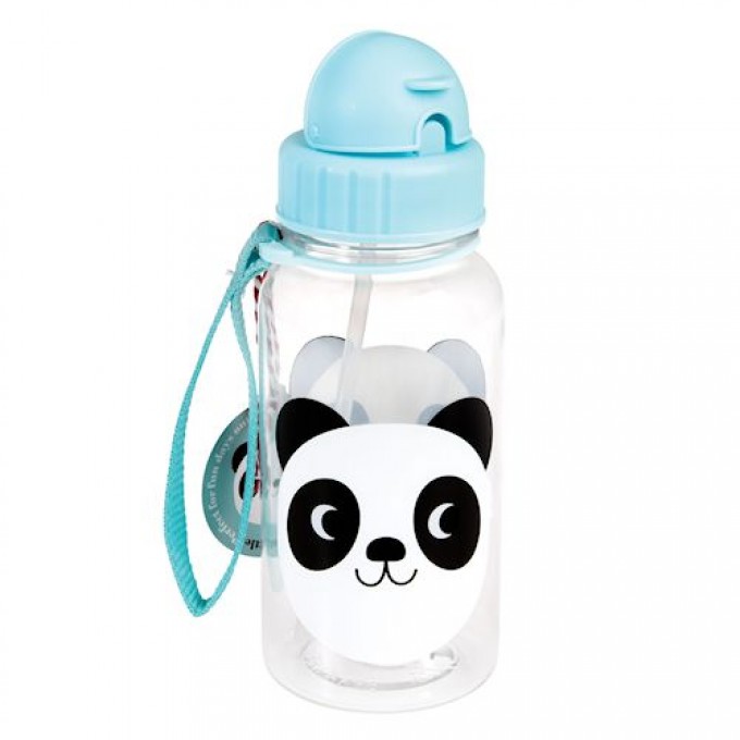 Garrafa plástico com palhinha Panda