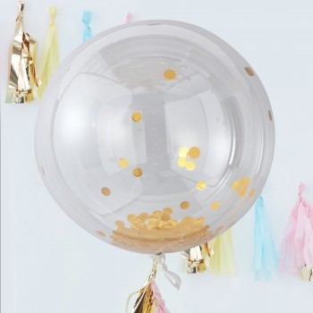 Balões ORBZ Confetis Dourados 91cm - Conj.3