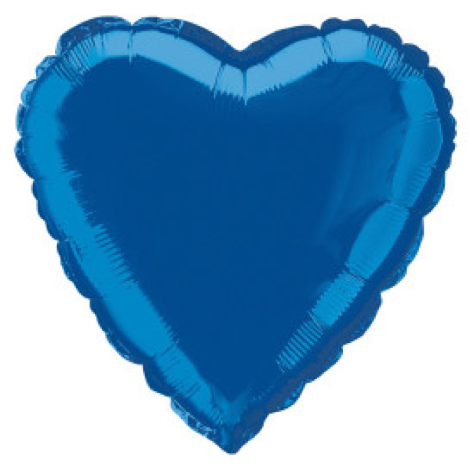 Balão Coração Azul Royal - 45cm