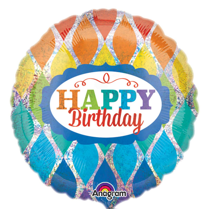 Balão Happy Birthday Arco Íris - 45cm