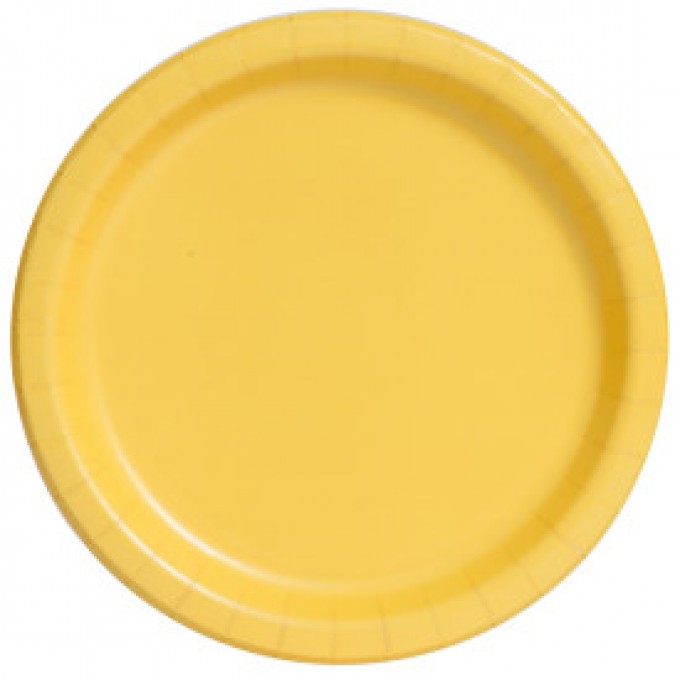 Pratos Liso Amarelo Torrado 22cm - Pack 16