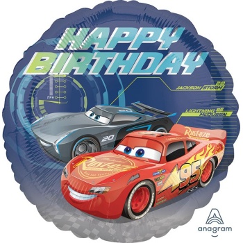Balão Happy Birthday Cars - 43cm