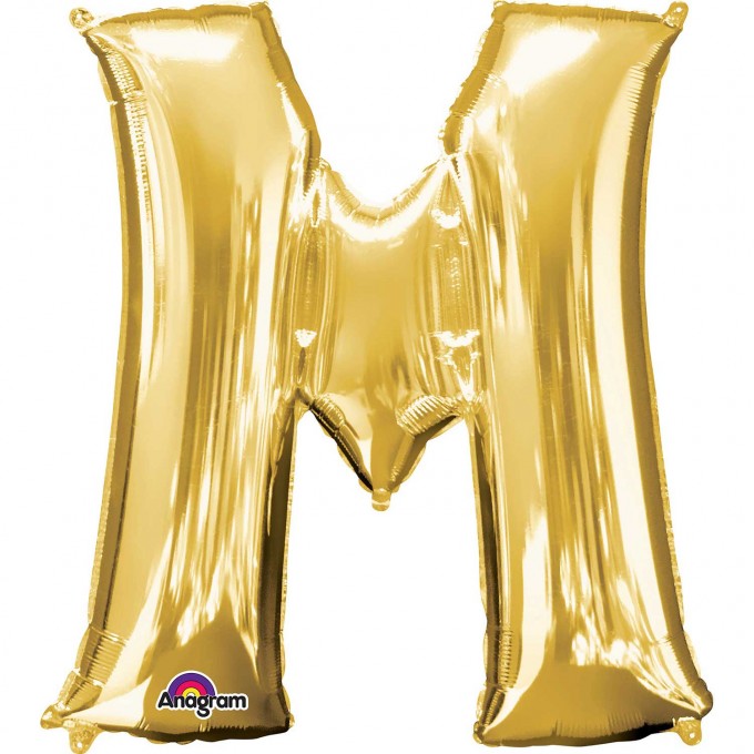 Balão Letra M Ouro - 83cm