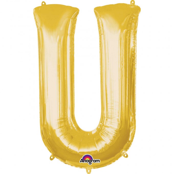 Balão Letra U Ouro - 83cm