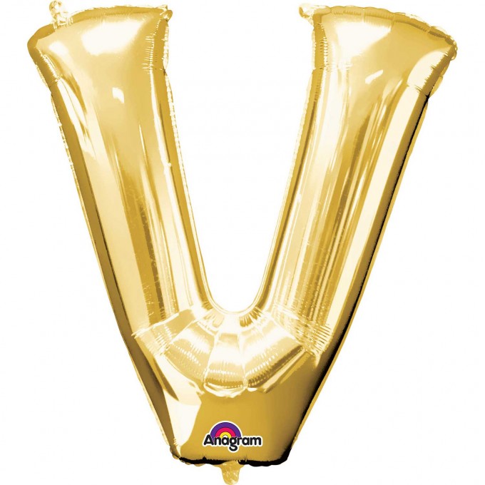Balão Letra V Ouro - 81cm