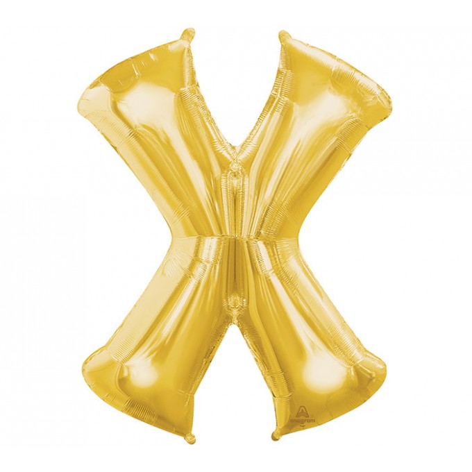 Balão Letra X Ouro - 88cm