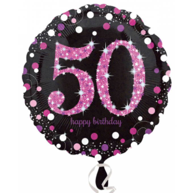 Balão 50 anos Rosa - 45cm