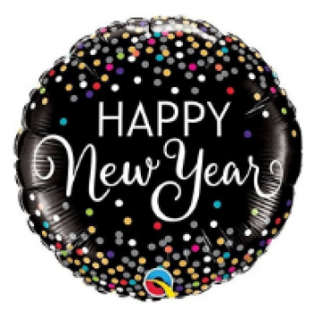 Balão Ano Novo Happy New Year Confetti - 46cm
