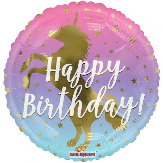 Balão Unicórnio Happy Birthday! - 46cm