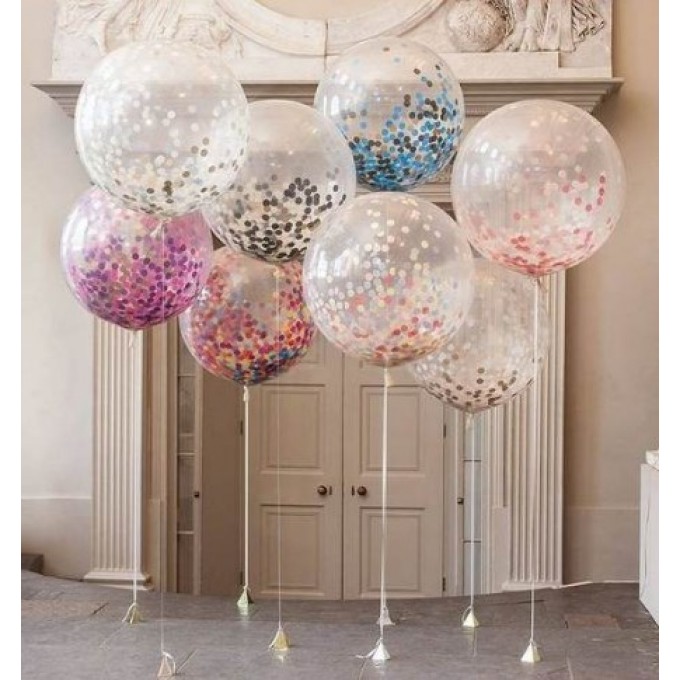 Balão Gigante com Confetti Colorido