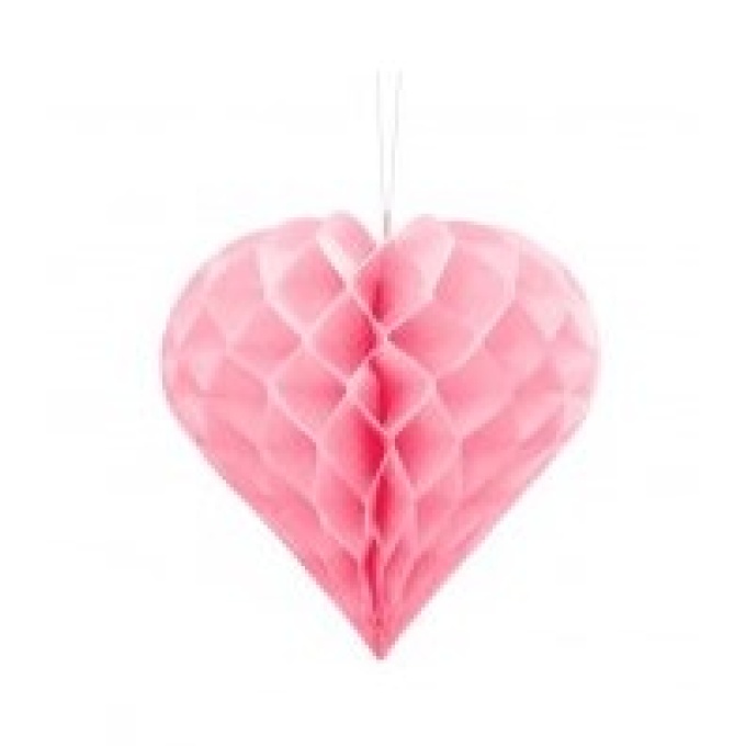 Coração de Papel Rosa Claro - 20cm