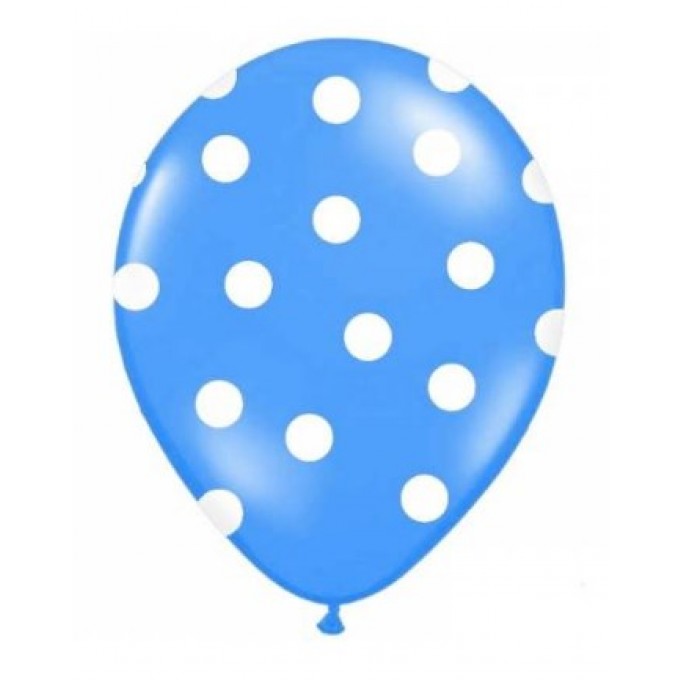 Balão Látex Bolas Branca - Azul Royal