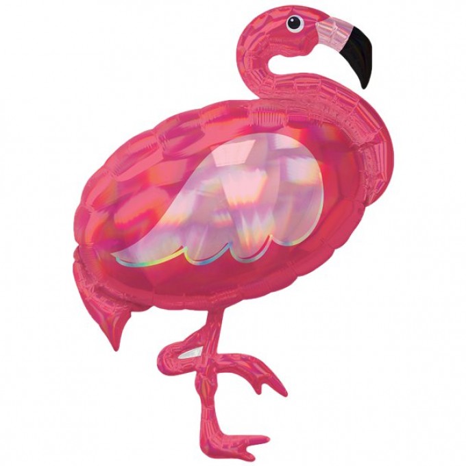 Balão Flamingo Holografico Super Shape