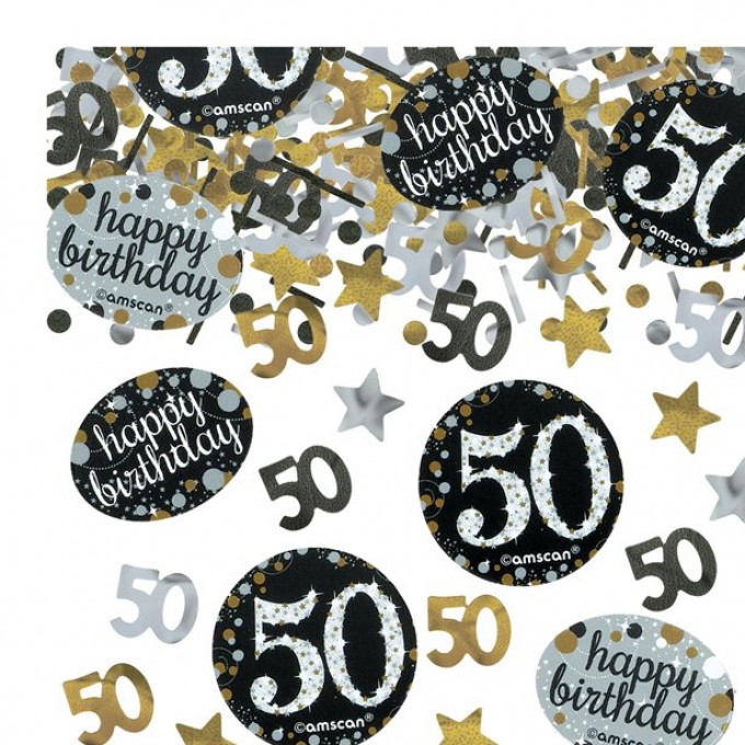 Confetis preto e ouro 50 Anos