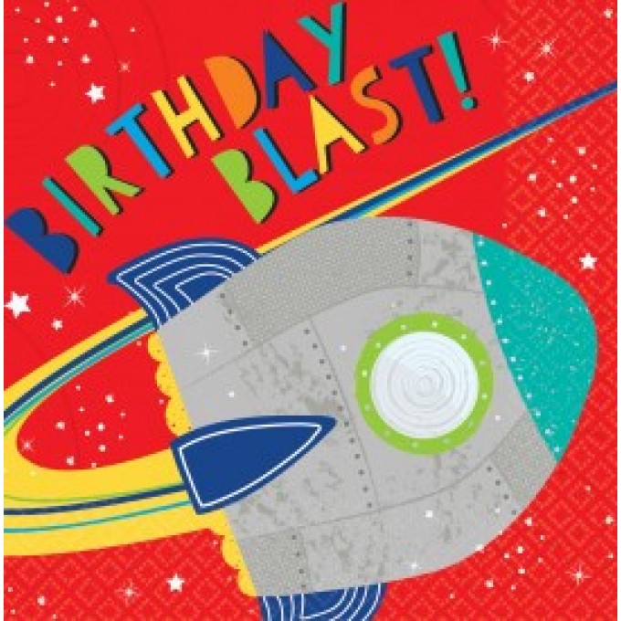 Blast Off Birthday! Guardanapos - 33cm