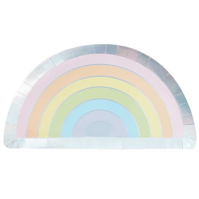 Arco-íris (Rainbow) Pastel Pratos - Pack 8