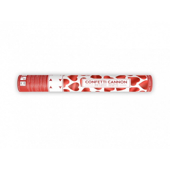 Canhão Com Confettis Coração Vermelho 40cm