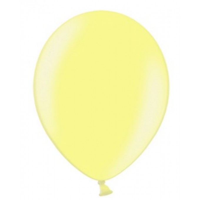 Balão Látex Liso Amarelo Metalizado 29cm - Pack 100