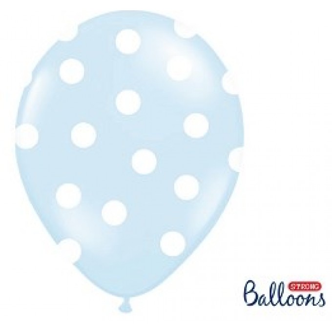 Balão Látex Bolas Branca - Azul Claro