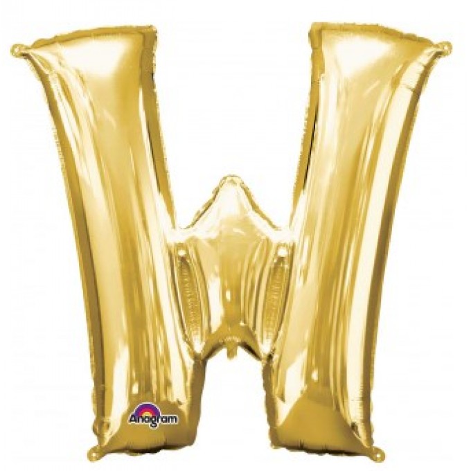Balão Letra W Ouro - 83cm