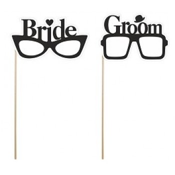 Adereços para Fotografias (Photo Booth) Óculos Bride & Groom
