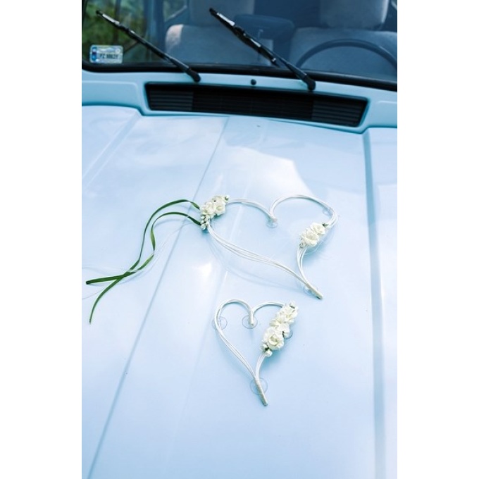 Kit Decoração Coração com Flores para Carro - Pack 2