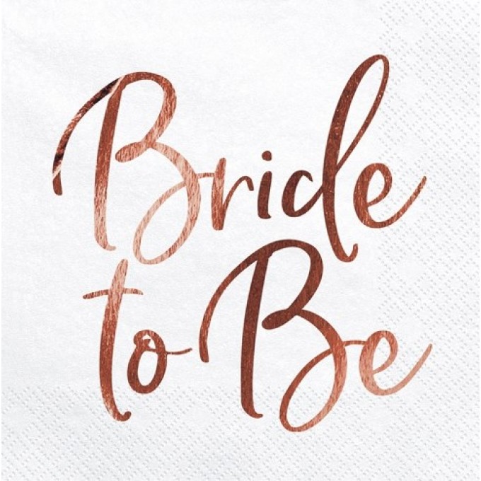 Guardanapos Bride to Be Rose Gold - Pack 20
