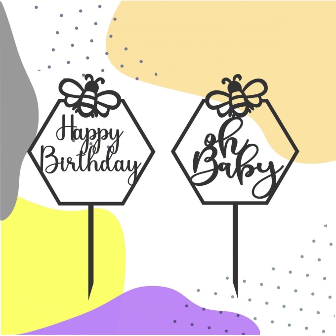 Cake topper svg bee cake topper svg bee cake topper svg for baby shower happy birthday svg bee svg cricut silhouette bumble bee svg