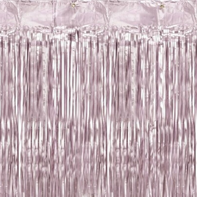 cortina rosa metalizada