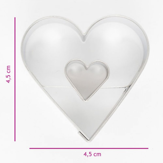 Cortante Coração com Coração 4.5cm
