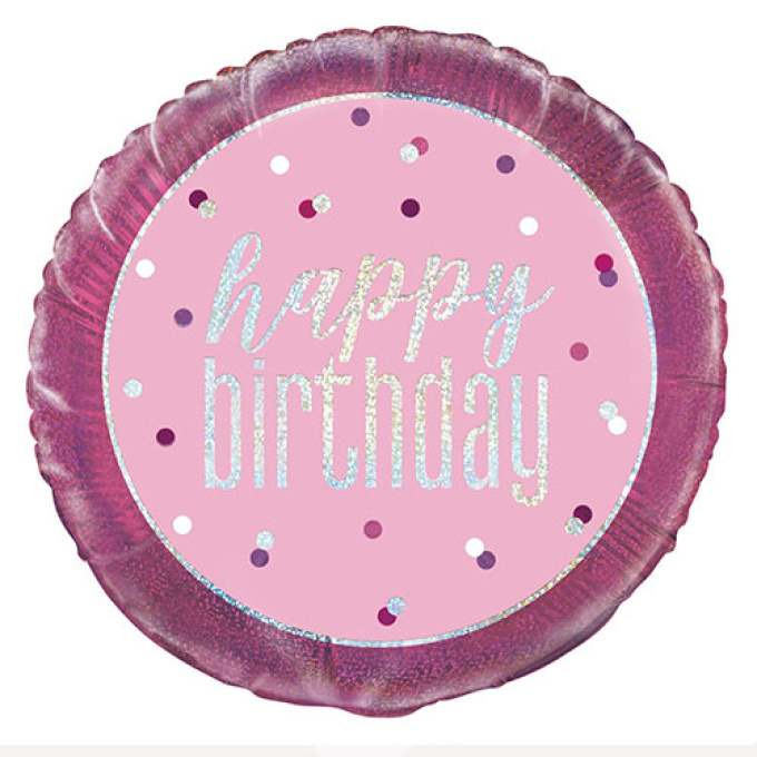 balão happy birthday rosa