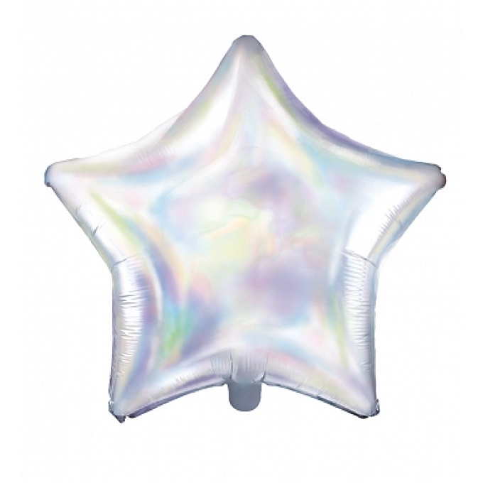 Balão Estrela Prata Iridescente 48cm