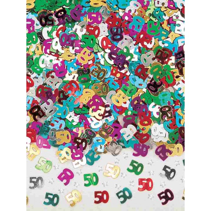 confetis 50 anos metálicos coloridos