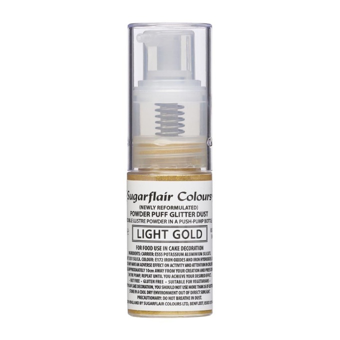 Spray Comestível Ouro cLARO Glitter 10gr