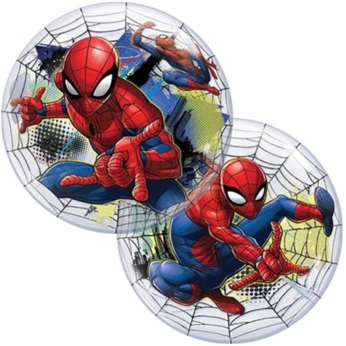 marvel spiderman 22 inch clear stretchy plastic bubble balloon