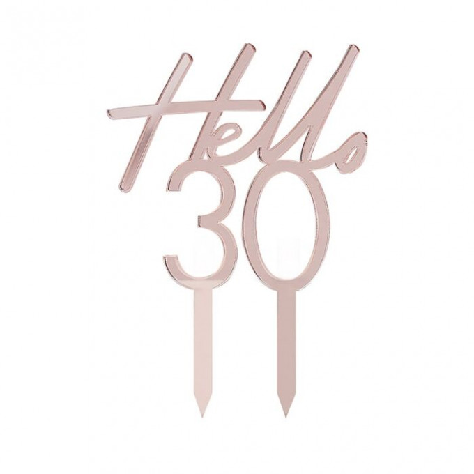 mix 305 rose gold acrylic hello 30 cake topper cut out min