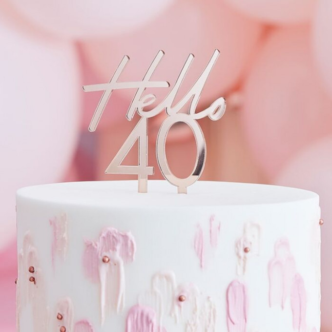 mix 306 rose gold acrylic hello 40 cake topper min